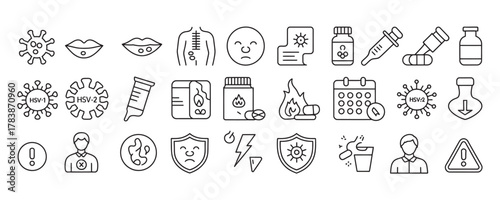 Essential virus and vaccination vector icons for health campaigns and medical designs, perfect for awareness and protection against diseases