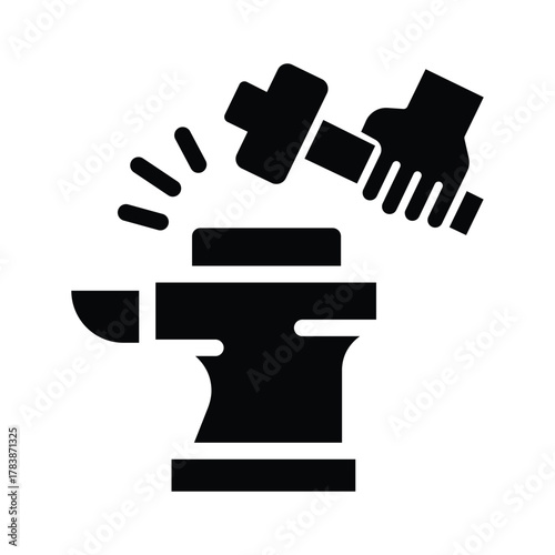  metal working glyph icon illustration vector graphic.eps