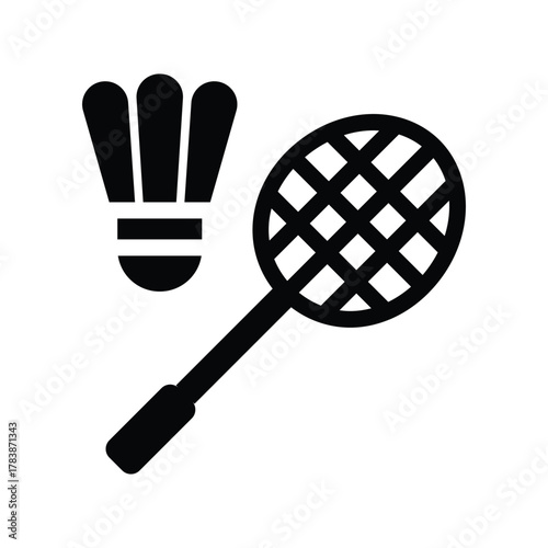  badminton glyph icon illustration vector graphic.eps