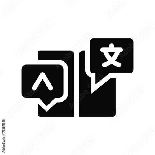  foreign language glyph icon illustration vector graphic.eps
