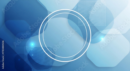 ブルーグラデーションと円のモダンデザイン背景　ビジネスやテクノロジー向け抽象アート
