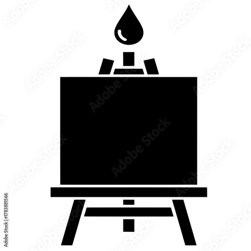 Blank Canvas on Easel Icon for Creative Potential
