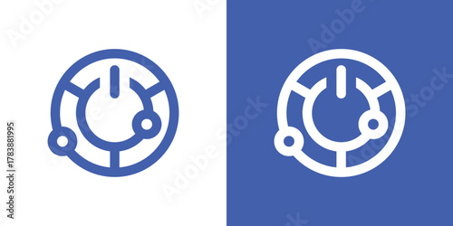 Power Circuit Tech Logo — A dual-meaning design combining a power button and circuit lines, symbolizing energy, technology, and digital innovation.