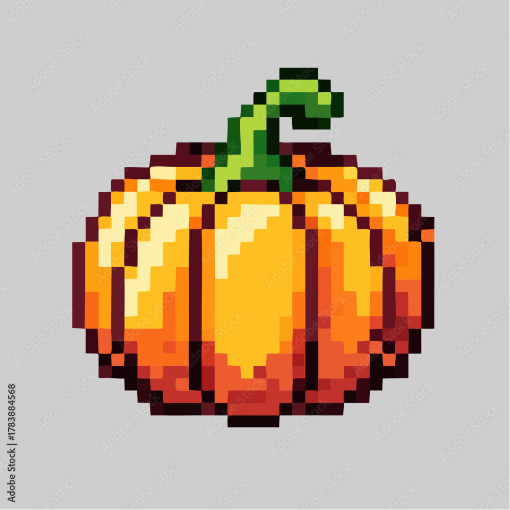 Fototapeta premium Pumpkin Pixel Art