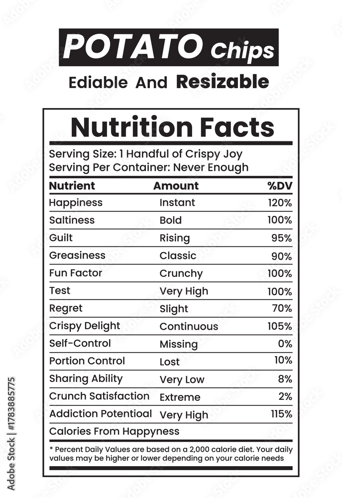 Fototapeta premium Potato Chips Nutrition Facts – Crunchy & Tasty Snack Guide