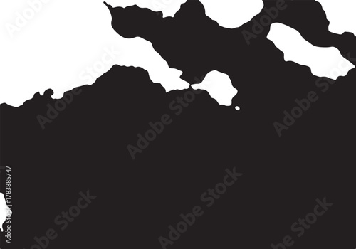 Black and white abstract vector image depicting topographical or geographical features