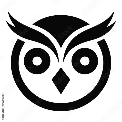 Owl head vector illustration with modern and minimalist design style