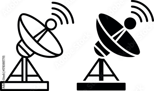 Satellite dish broadcasting signals, a concept of communication and technology.