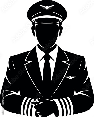 A pilot in uniform stands with hands clasped, ready for a flight.