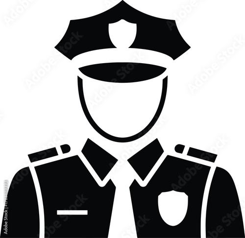 Silhouette of a police officer in uniform representing law enforcement services