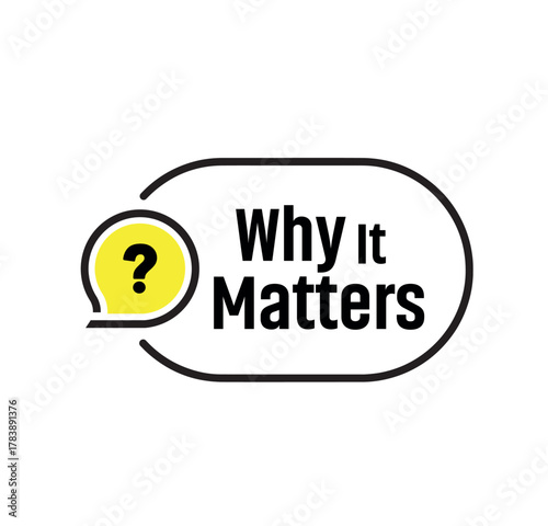 Why It Matters sign on white background
