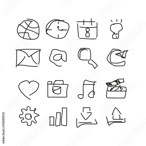 hand drown media icon 