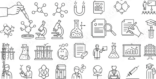 Collection of abstract human and business icons silhouette