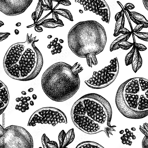 Pomegranate seamless pattern