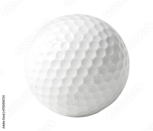 White Golf Ball Isolated on White Background
