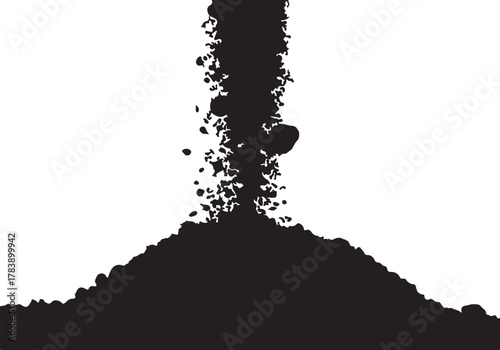 Falling Soil Silhouette A Graphic Illustration of Earth and Ground