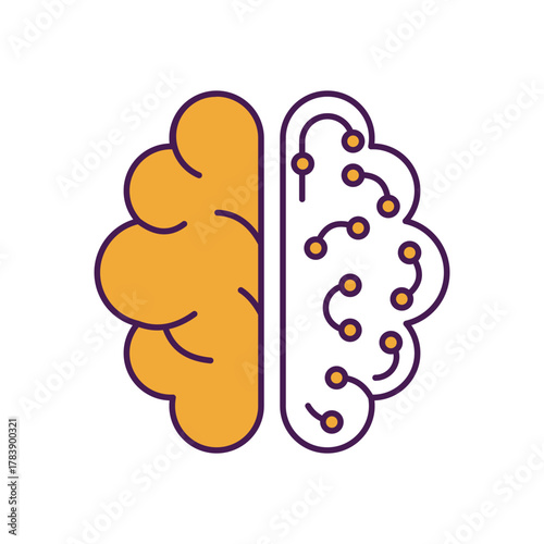 Brain Circuit vector icon