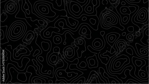 Enigmatic abstract contour line art creating a seamless digital pattern with a sophisticated dark aesthetic