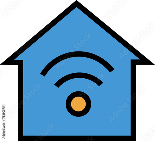 Smart home icon – WiFi house symbol, smart property SVG illustration