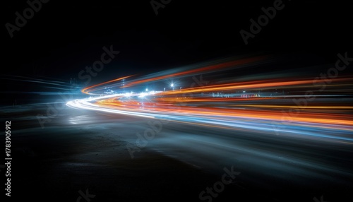 Long Exposure Photograph Capturing The Mesmerizing Lights Emitted By Cars At Night. The Motion Blur Adds A Dynamic Element To The Scene.