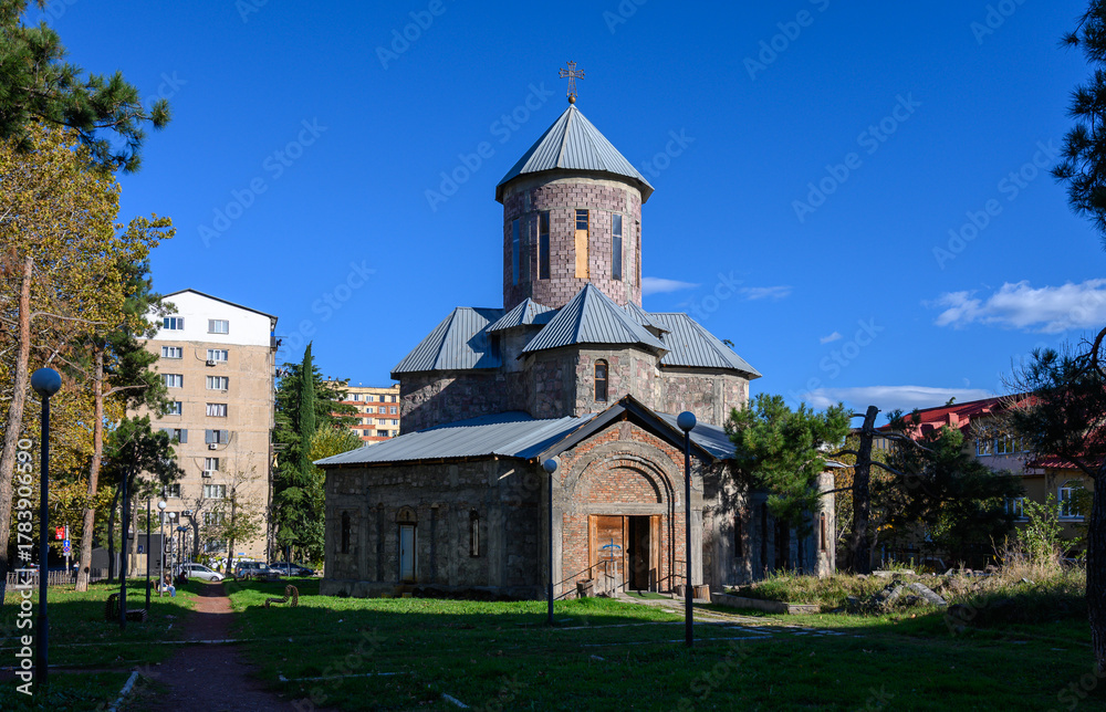 Naklejka premium Historic Church in Tbilisi Warm Lighting