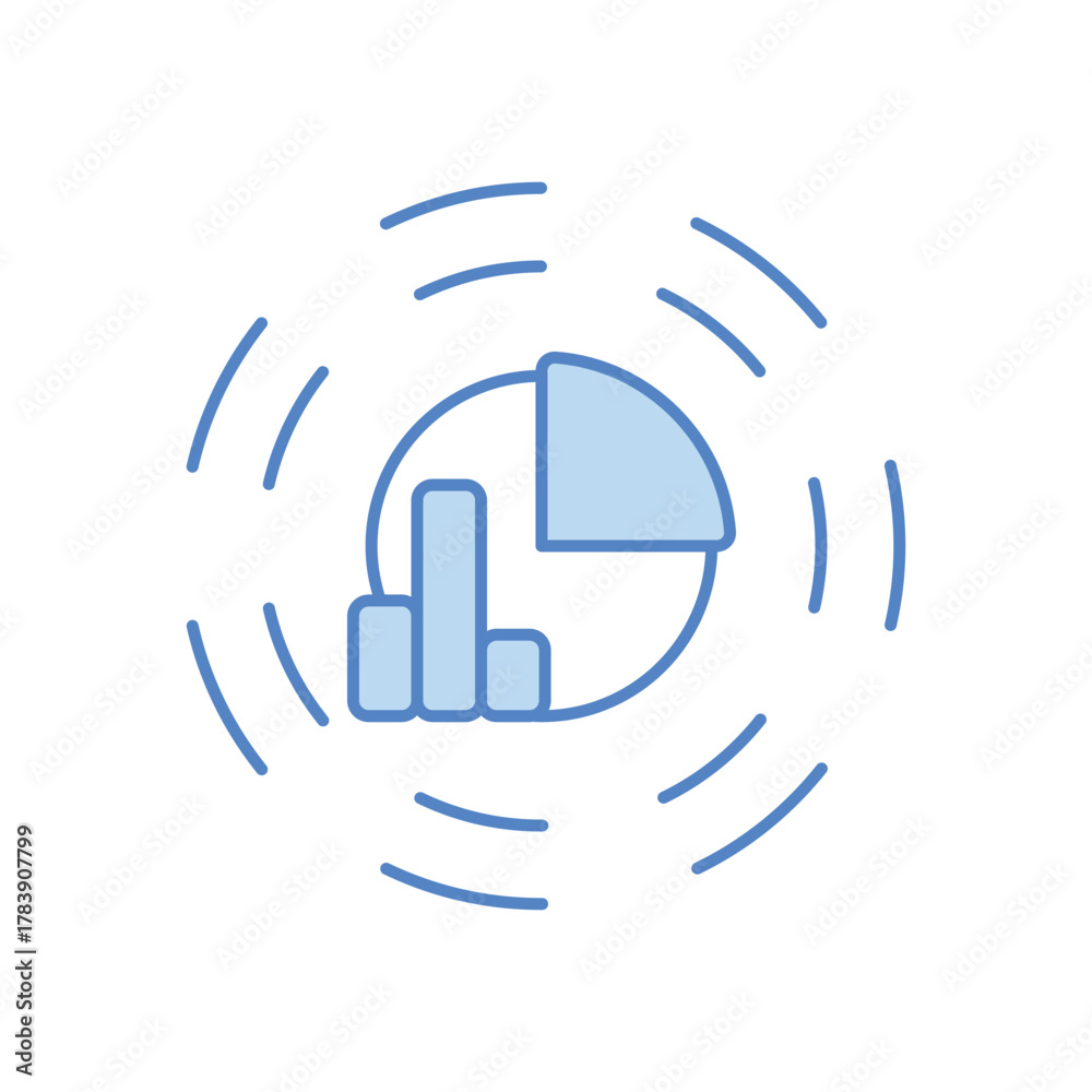 Fototapeta premium Predictive Analytics Graph vector icon
