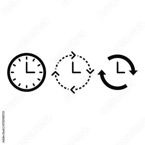 Time clock cycle refresh icons