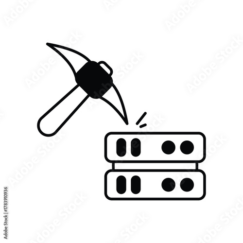 Data Mining AI vector icon