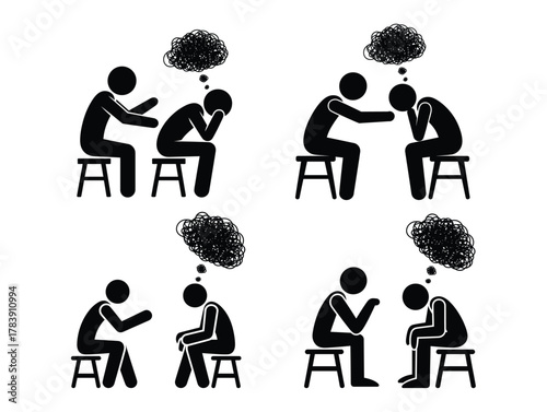 Supporting Depressed Person Concept Mental Health Support and Empathy Illustration