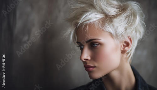 Stunning Short Blonde Haircut On A Healthy Girl. Emphasizing The Beauty Of Short Hair. Featuring Gorgeous Blond Locks.