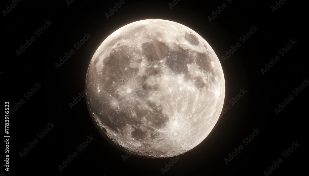 Obraz premium Capturing The Image Of The Glowing Full Moon In A Stunning Photograph: A Mesmerizing Sight To Behold In The Night Sky.