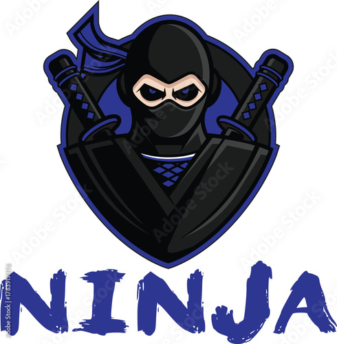 Vector illustration of masked ninja for gaming team