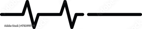 Heartbeat, ECG, EKG, pulse, flatline, death, life, medical, monitor, signal, rhythm, health, vector, black, white, illustration, emergency, cardiology, waveform, heartbeat
