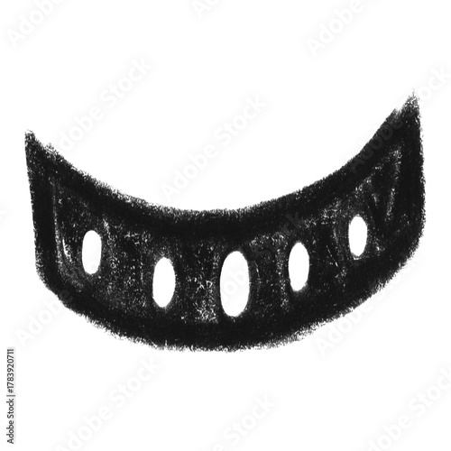 Photos Perforated curved band element with geometric oval holes pattern