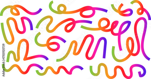 Abstract Colorful Gradient Lines on White Background Decorative Design Element