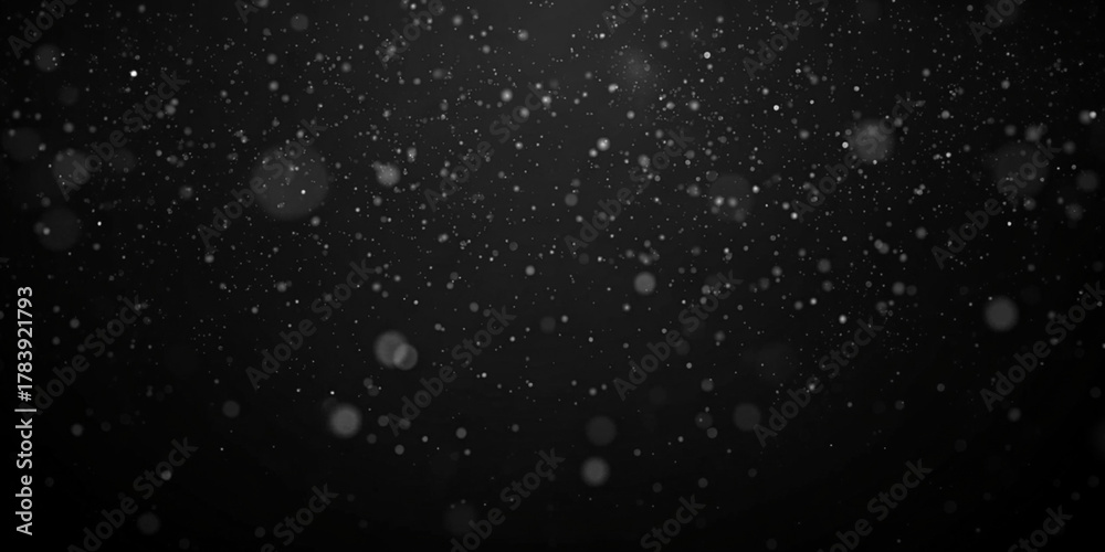Ταπετσαρία Black and white dust particles floating in dark background