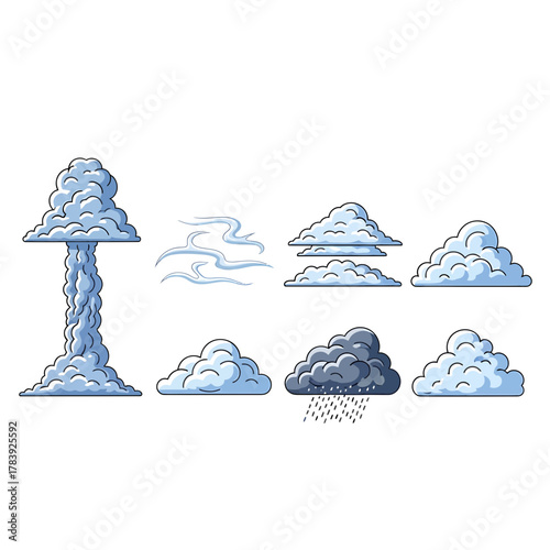 Abstract geometric composition of three dimensional forms in soft blue tones