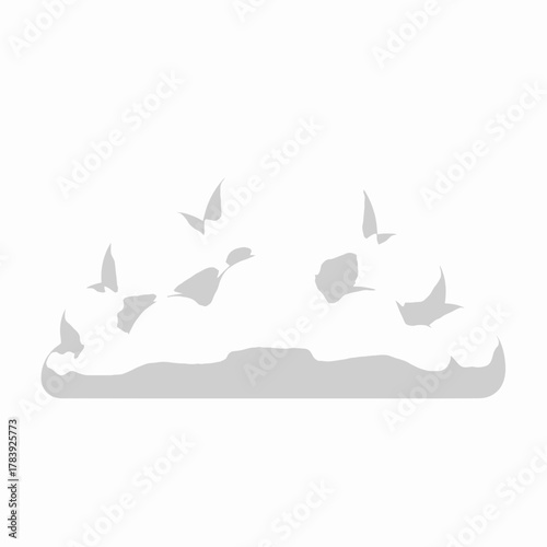 Abstract white cloud formation isolated