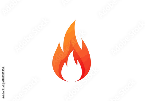 Fiery flame graphic isolated