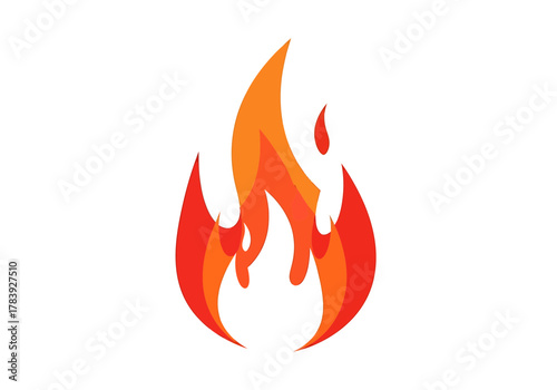 Fiery flame graphic isolated