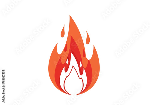 Fiery flame graphic isolated design element