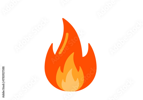 Flame illustration isolated on white background