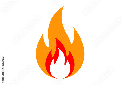 Fiery flame illustration isolated