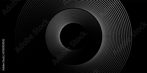 Circle dots texture isolated on white background. Vector abstract design element spiral circle sound wave vector logo modern black and white