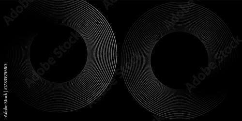 Circle dots texture isolated on white background. Vector abstract design element spiral circle sound wave vector logo modern black and white