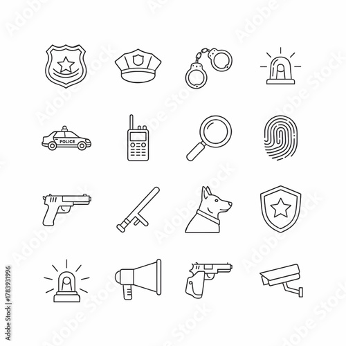 Police icon set