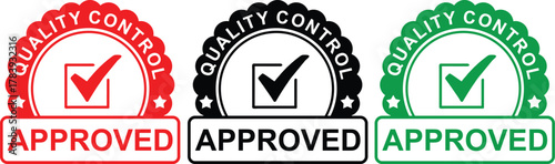 Certified QC Approved Label – Industrial Quality Assurance Stamp Vector Design