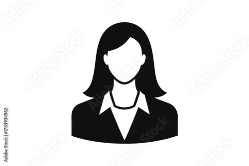 Professional Woman Icon Business Avatar for Web and App Design