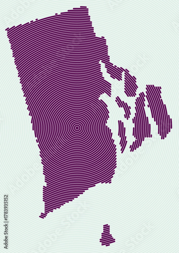 Rhode Island shape rings. State map formed by stacked circles. Rhode Island boundary shape design. Amazing vector illustration.