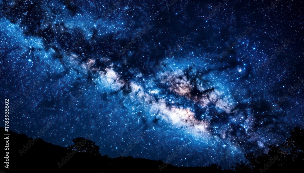 Fototapeta premium Milky Way and Bright Star in Night Sky